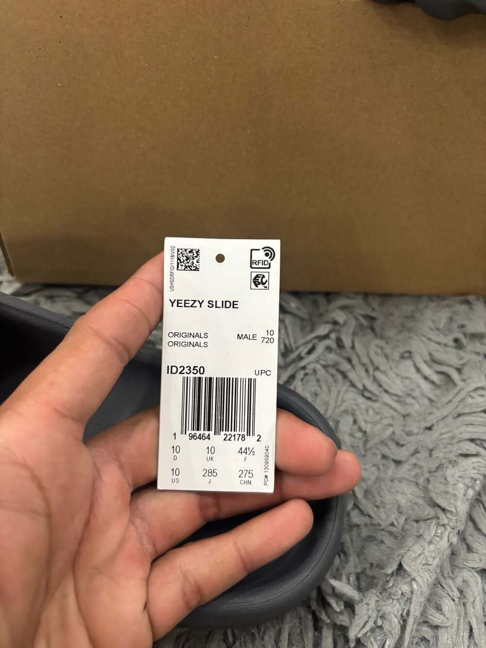 adidas Yeezy Slide 'Slate Grey' ID2350 US Men's Size 10 - Picture 7 of 7